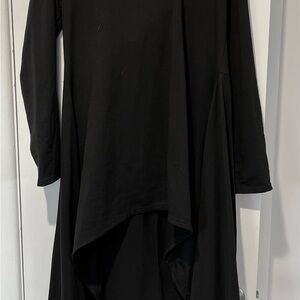 Goth Black Hooded Hi-Low Dress